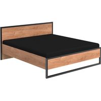 Doppelbett 180 cm, Eiche mit Stahl Nb., DAVENPORT-43
