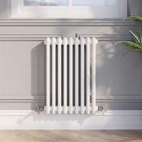600 x 425mm Double Bar Horizontal Traditional Colosseum White Column Radiator