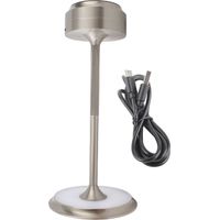 Lampe de Table Sans Fil Rechargeable à LED 3 Températures Lumière Dimmable Toucher Top Conception Minimaliste Nightstand Lamp Silver