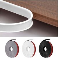 Bordatura a U , protezione flessibile per bordi di mobili in TPE, bordo adesivo per etichettatura, portiere di auto, angoli di tavoli, compensato (5 m x 18 mm, bianco)