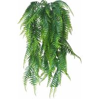 Planta colgante artificial de aspecto realista, helecho artificial, planta verde tupida, vid artificial de 80 cm, decoración de jardín para interior y exterior, cesta de pared, 2 piezas