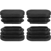 10 chair leg caps, oval chair leg caps, 20 x 40 mm, plastic, non-slip and durable, black