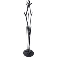 Appendiabiti da terra Uty in ferro Ø30x178 cm Design minimal moderno autoportante, Arredo per ingresso, studio o ufficio Made in Italy Nero