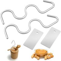 2pcs Peanut Butter Stirrer Mélangeur beurre cacahuète, mélangeur beurre noix en acier inoxydable, outil d'agitation beurre cacahuète, agitateur beurre noix polyvalent tout beurre noix, outil mélangeur