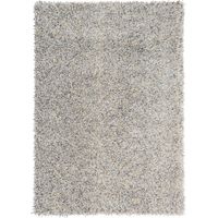 Tapis shaggy 200x280 crème tufté en laine rectangle motif faux uni YOUNG