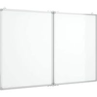 Vidaxl – Tableau blanc magnétique pliable 100x80 cm – Surface laquée facile à nettoyer – Cadre aluminium robuste – 2 panneaux articulés