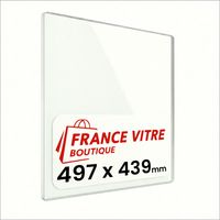 497 x 439 x 4 mm - Vitre de cheminée pour insert et poêle à bois - verre de rechange - France Vitre - jusqu'à 800°C - 439 x 497 x 4 mm