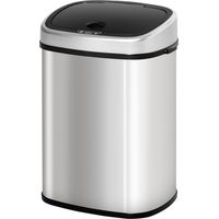 Cubo de basura automático de 48 litros con sensor de presencia, de acero inoxidable resistente al agua, apto para cocinas, oficinas y dormitorios, color plata.
