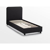Komplettes Einzelbett aus Stoff Holz mit Netz 80x190 cm Zurich Twin - Schwarz