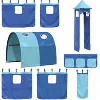 Curtains for Loft Bed with Tunnel and Tower Blue vidaXL