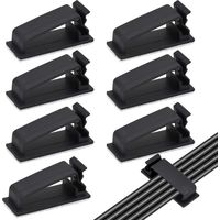 Paquete de 50 bridas adhesivas negras para organizar y gestionar cables Ethernet (TV, cargador, coche, PC, oficina, hogar, cables de alimentación).