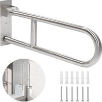 Barra di sostegno per WC per disabili INHHUB, barra di sostegno pieghevole da 60 cm, maniglia per doccia, supporto di sicurezza per WC, per bagno, acciaio inossidabile antiscivolo -INHHUB