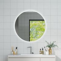 OCEAN Specchio da bagno con LED 100x100cm,Dimmerabile, Antiappannamento,Memoria,IP44, Vetro HD,Doppio interruttore,Orizzontale/Verticale