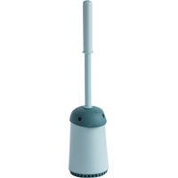 Brosse de Toilette Longue avec Support et Bol - Outil de Nettoyage Créatif pour Salle de Bain - Bleu