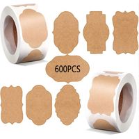 Étiquette autocollante, étiquette d'étanchéité en papier kraft rétro faite à la main