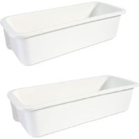 2 paniers de rangement pour armoires de cuisine - Tiroirs coulissants en plastique - Blanc