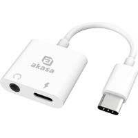 Akasa USB-C®, Audio Adapter mit Ladebuchse [1x USB-C® - 1x Kopfhörer (3.5 mm Klinke), USB-C® Buchse