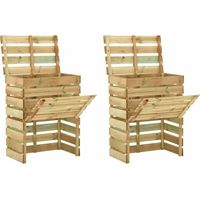 vidaXL Composteur de jardin à lattes 2 pcs 80x50x100 cm Pin imprégné