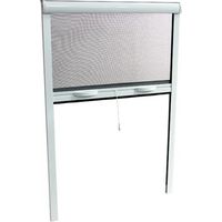 Volet Moustiquaire – Moustiquaire enroulable pour fenêtre ALU H.170 x L.160 cm – Toile en fibre de verre grise – Coffre en aluminium laqué blanc – Ajustable jusqu'à 40 cm