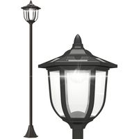 Lámpara Solar de Jardín Farola con 6 Luces LED con Batería Recargable Solar con Autonomía de 6-8 Horas Ø26,5x177cm Negro