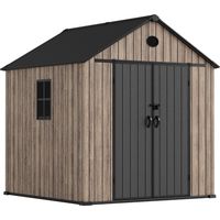 Casetta da giardino in resina 5,02 m² Oak O50 – Pavimento incluso – Finestra laterale – Effetto legno premium – Doppia porta ampia