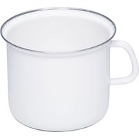 Riess Topf mit Chromrand Ø16cm 2L Weiss Emaille