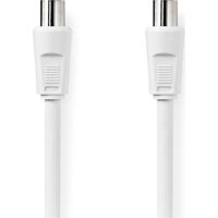 Koaxial kabel iec coax stecker iec coax buchse vernickelt 90 db 75 ohm doppelt geschirmt 100 m rund pvc weiss label