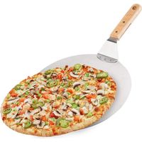 Runde Pizzaschaufel 30,5 cm (12 Zoll) aus Aluminium und Holz, professioneller Spatel, 48,5 × 8,5 cm, ohne Verpackung, 1 Stück