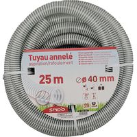SPIDO Tuyau PVC Armé Souple – 25m – Ø 40 mm – Flexible Renforcé à Spirales pour Aspiration et Refoulement