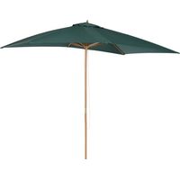 Ombrellone 2x3 m Giardino Legno Laccato Bambù Copertura Rimovibile Verde Scuro