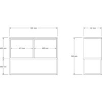 Aparador de madera "Zermat" - 90 x 34 x 70 cm - Travertino