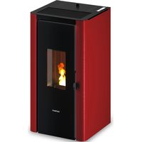 stufa a pellet ermetica freepoint "indigo 7 t2" bordeaux 7 kw