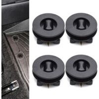 alfombrillas de fijación para coche, antideslizantes, con clip giratorio, de plástico, negras, de doble capa, con clips retráctiles y soportes para clips.