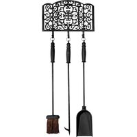 Set de 3 outils de cheminée à accrocher en fonte - Noir - H 90 x L 34 cm - Livraison gratuite