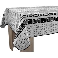 Le linge de Jules Tovaglia antimacchia Graphic, rettangolare, 150 x 300 cm, nero, bianco