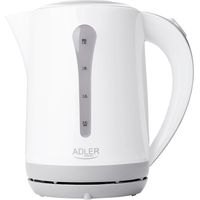 Adler AD1244 Hervidor Agua Eléctrico, 2,5 L, sin BPA, Resistencia Oculta, Inalámbrico, Apagado Automático 2000W Blanco