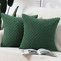 Set di 2 federe per cuscini in velluto a coste a righe Boho, morbide federe decorative per divano, camera da letto, verde 40 x 40 cm