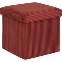 Pouf coffre pliable "Arum" velours côtelé Atmosphera - Ambre -