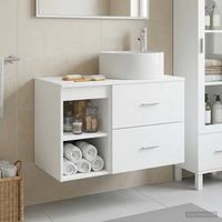 vidaXL Ensemble de mobilier de salle de bain 2 pcs Blanc