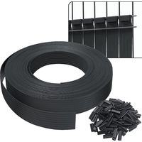 Vounot – Kit de lamelles occultantes PVC brise vue 75m x 4.7cm – 150 clips fournis – Résistant aux intempéries et aux UV – Installation facile