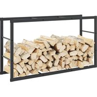 Vidaxl – Support à bois de chauffage noir 110x30x61 cm – Acier résistant à la corrosion – Maintien au sec pour meilleure circulation d'air