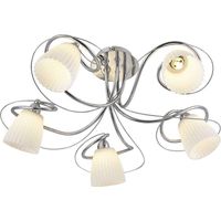 Italux Tipene plafonnier 23 cm largeur 56 cm métal et verre