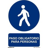Señal de vinilo con tintas UV Paso obligatorio para personas SEKURECO 800 x 1200 mm PVC 3 mm