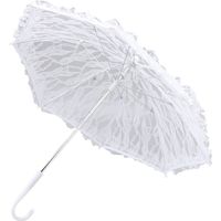 Parasol en Dentelle Blanche avec Manche J - Élégant pour Mariage, Fêtes et Décorations de Bal