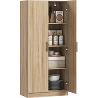 Crédence Cucina Moderna 2 Ripiani Regolabili Ante Chiusura Ammortizzata Legno 75x40x165 cm