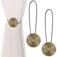 BEBUSINGOTO Abrazaderas magnéticas para cortinas, 2 unidades, bronce, ideales para decoración de interiores, hogar, oficina, hotel.