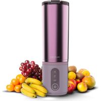 Cecotec Blender Individual Power Titanium Shake2Go Candy Steel. 180W, Verre Métal 600ml Sans BPA, 3 Programmes Automatiques
