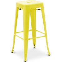 Sgabello da bar – Stile industriale – Acciaio – 76 cm – Stylix Giallo