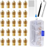 MK8 Lot de 25 buses en laiton 0,4 mm compatibles avec Ender 3/Ender 5/CR-10, kit de remplacement Hotend pour imprimante 3D