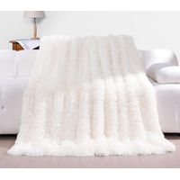 Fleecedecke 130 x 160 cm – Weiches, wendbares Kunstfell – Maschinenwaschbar – Stilvolle Sofadecke